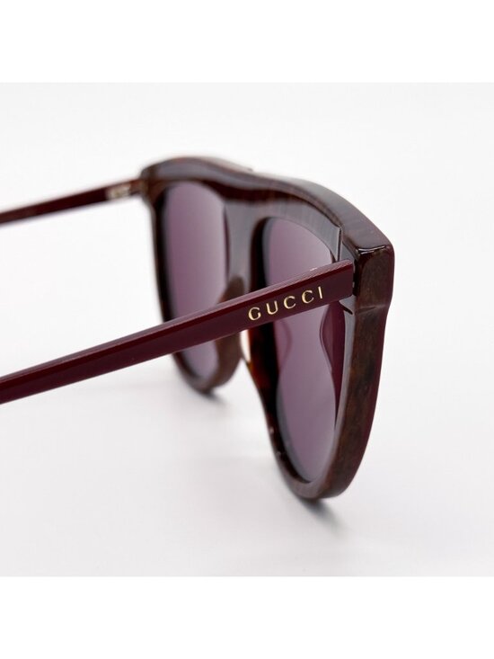 NWT Gucci GG0732S 003 Burgundy Shield Unisex Sunglasses Authentic main image 9